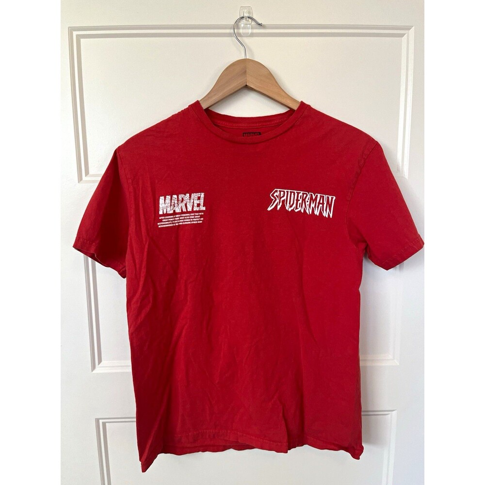 Marvel Spider-Man Red Graphic Print Crew Neck Short Sleeve Cotton Tee Boy’s M